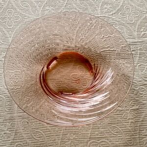 Vintage Fostoria Pink Swirl Depression Glass Bowl, Centerpiece. 12" Rim. Like Ne